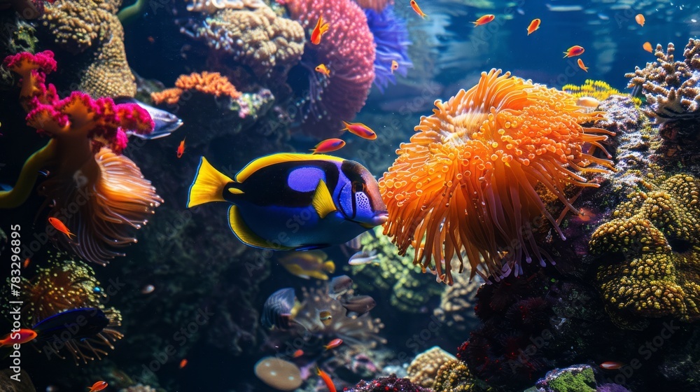 Naklejka premium Undersea world. Fish in the sea.