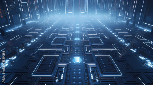 Wallpaper Mural Futuristic Circuit Board Cityscape at Night Torontodigital.ca