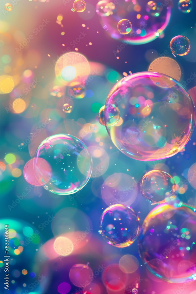Colorful soup bubbles background Colorful soup bubbles background
