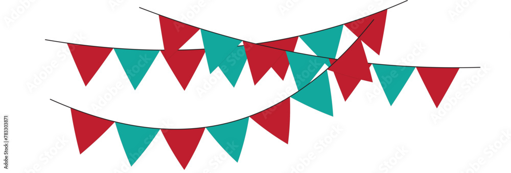 Fototapeta premium Multicolored garland flags icon. Element party decoration symbol. Flag vector.