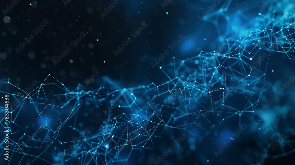 A blue abstract background featuring intricate lines and dots in various formations. A blue abstract background featuring intricate lines and dots in various formations.