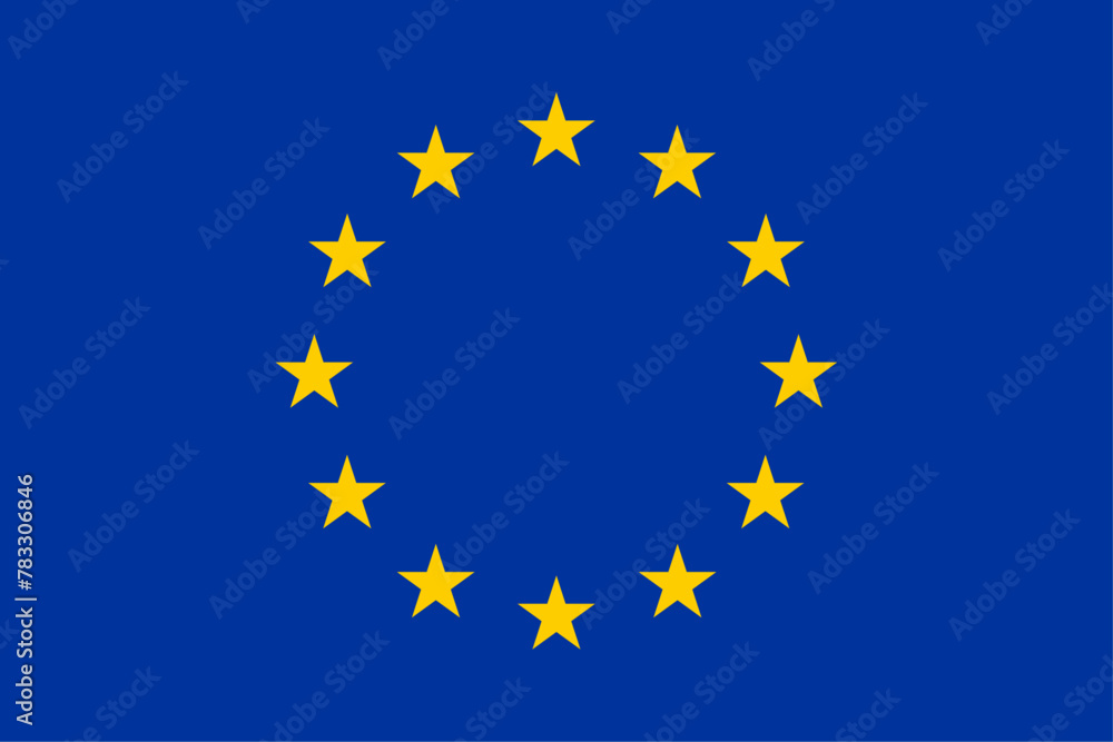 European Union flag. vector. blue yellow flag European Union flag. vector. blue yellow flag