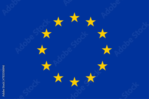European Union flag. vector. blue yellow flag