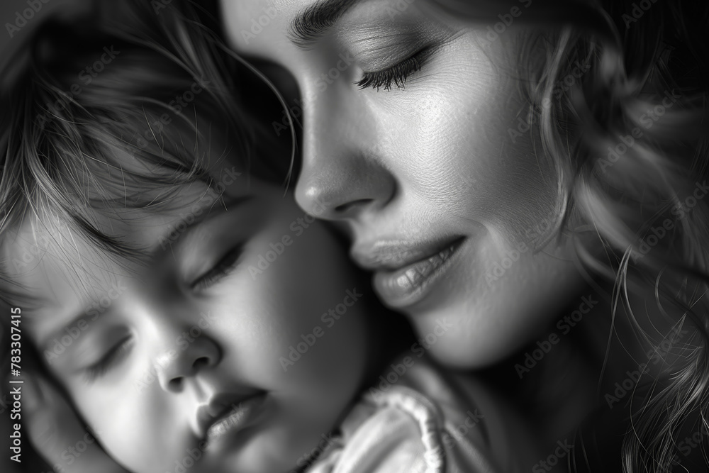 A mother soothing her crying infant with gentle words and loving caresses. Concept of maternal comfort and reassurance. Generative Ai. A mother soothing her crying infant with gentle words and loving caresses. Concept of maternal comfort and reassurance. Generative Ai.