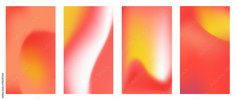 Obraz premium yellow red gradient flames fire wave with noise set