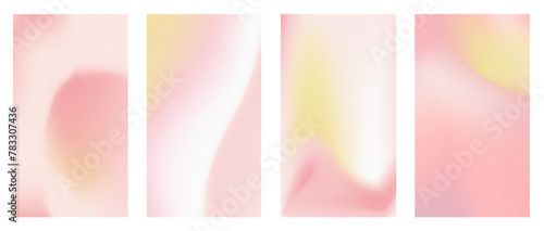 pink yellow gradient wave with noise set photo