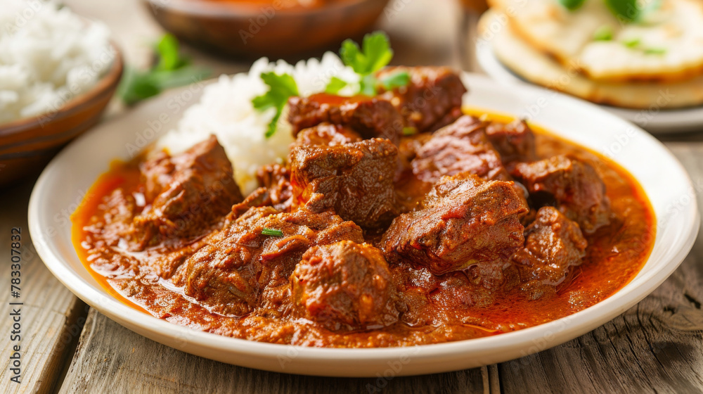 Authentic egyptian beef stew with rice
