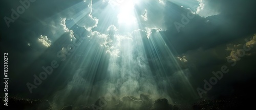 Heavenly Ascent in Radiant Light. Concept Spiritual Enlightenment, Ascension, Divine Mysteries, Celestial Journeys © Ян Заболотний