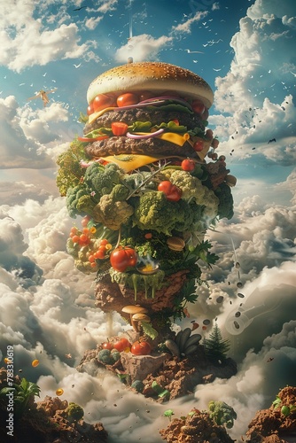 Let your imagination soar amidst the hyper-realistic details of a food adventure poster