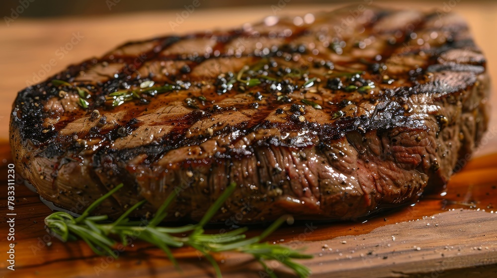 Highlight the richness of a flying steak with a dramatic play of light and shadow AI generated illustration Highlight the richness of a flying steak with a dramatic play of light and shadow AI generated illustration