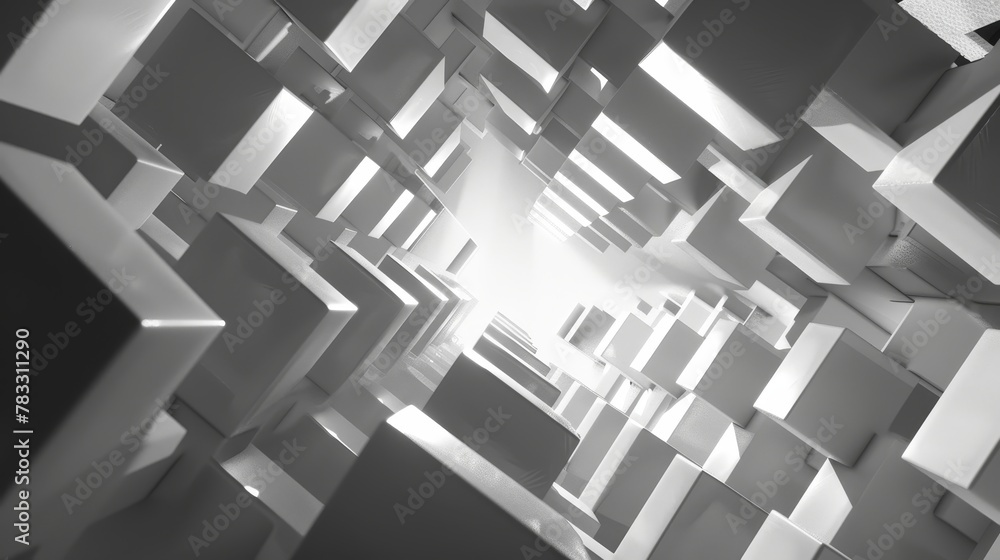 Hollow cubes rotating gently AI generated illustration Hollow cubes rotating gently AI generated illustration