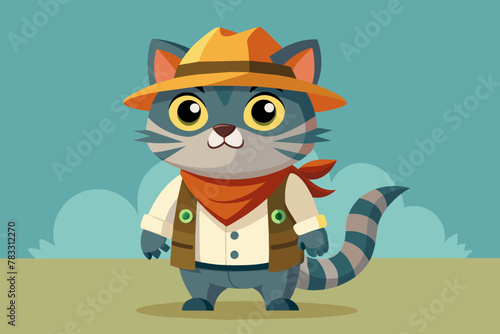 Paleontologist Cat Vector 