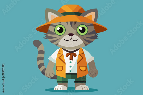 Paleontologist Cat Vector 