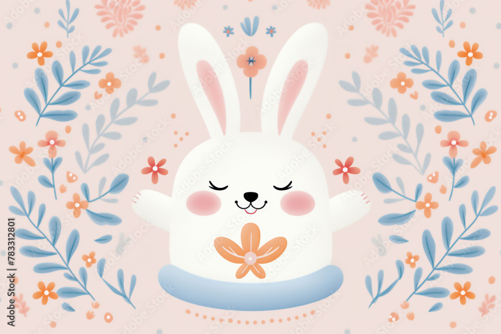 Cute little rabbit for Easter spring holiday Cute little rabbit for Easter spring holiday