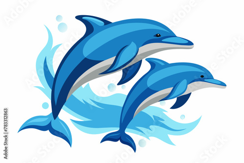 A dolphins jumping, no background