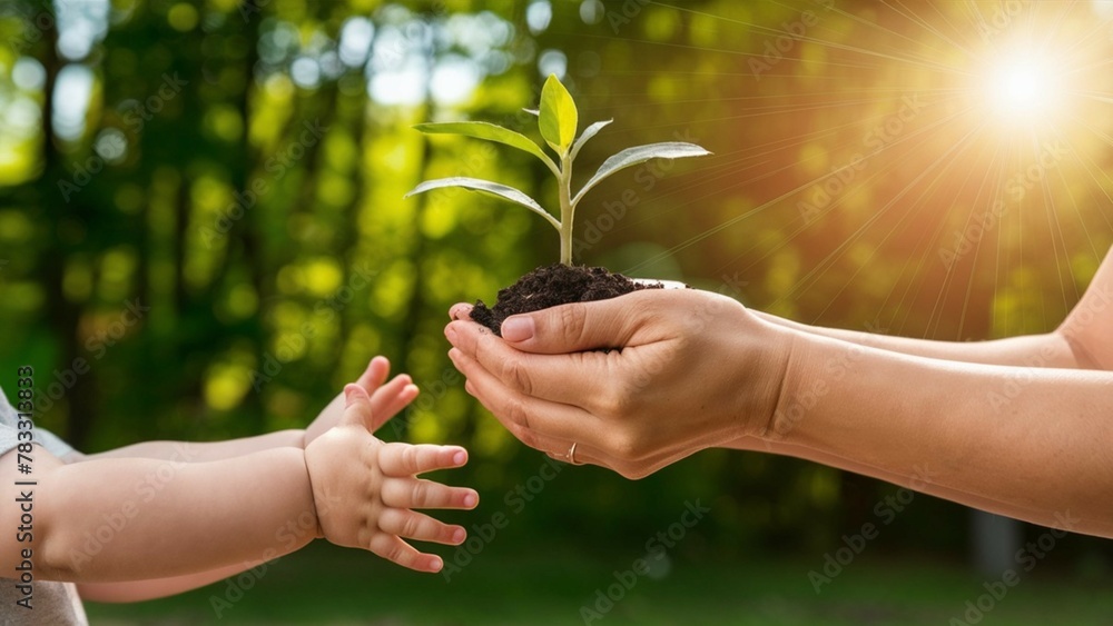 Environmental protection concept. The attractive beauty of nature ...