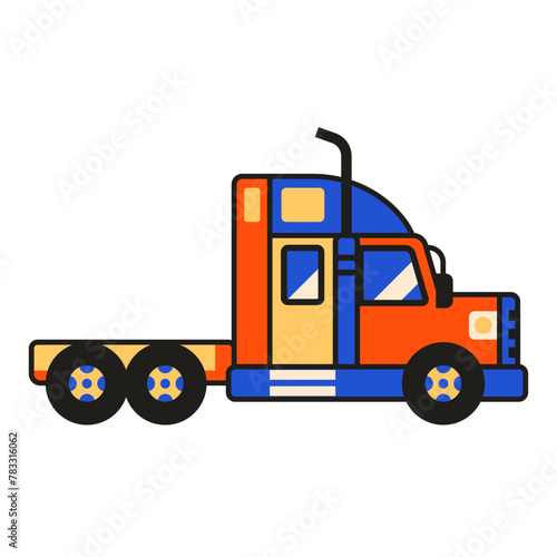 Freight Cargo Truck Icon in Flat Design (ID: 783316062)