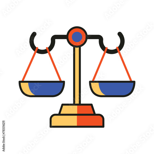 Scales of Justice Icon in Flat Design (ID: 783316211)