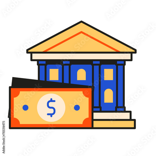 Bank and Finance System Icon in Flat Design (ID: 783316475)