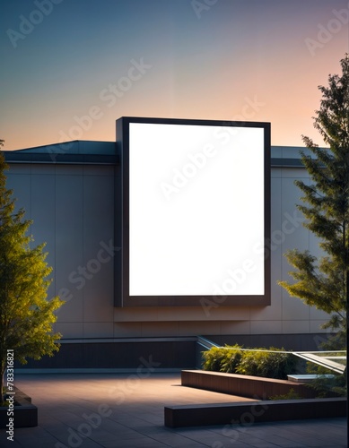 blank mock-up of outdoor information poster