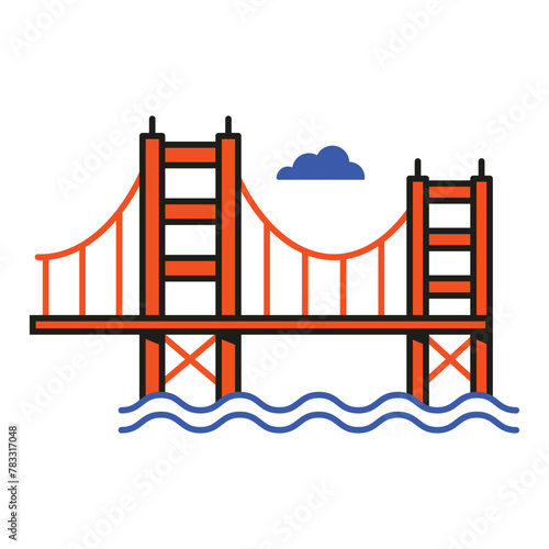 San Francisco Golden Gate Bridge Icon (ID: 783317048)