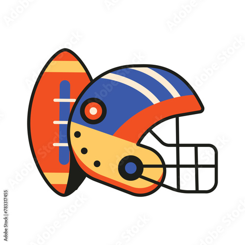 American Football Helmet and Ball Icons (ID: 783317455)