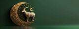 Eid Adha, muslims Eid Al Adha, Eid el adha, adha Mubarak, EID adha design, eid sheep gold and green background design and banner with copy space for text