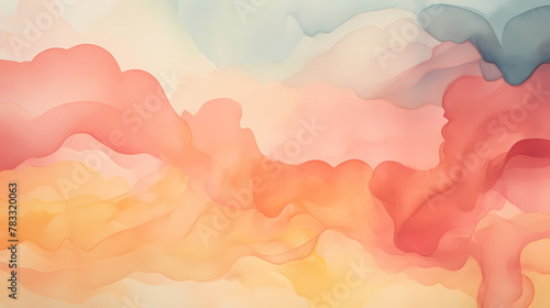 Abstract Watercolor Blend of Vivid Hues in Soft Focus