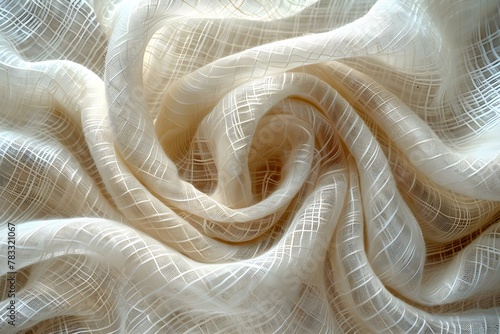 Elegant Threaded Linen Waves with Soft Texture. Concept Linen Fabric, Elegant Decor, Textured Textiles, Interior Design