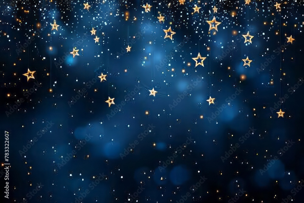 Obraz premium Background from the starry sky with bright orange stars, blurred sky, night sky with stars
