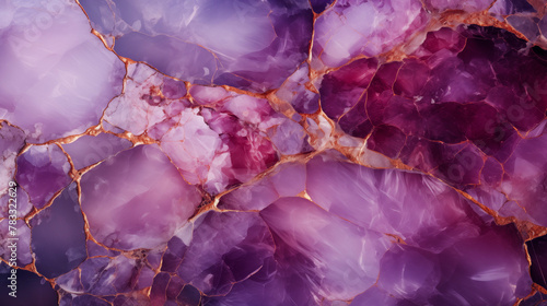 Abstract background with amethyst effect texture. Detailed view of a marble featuring shades of purple and white, showcasing the intricate patterns
