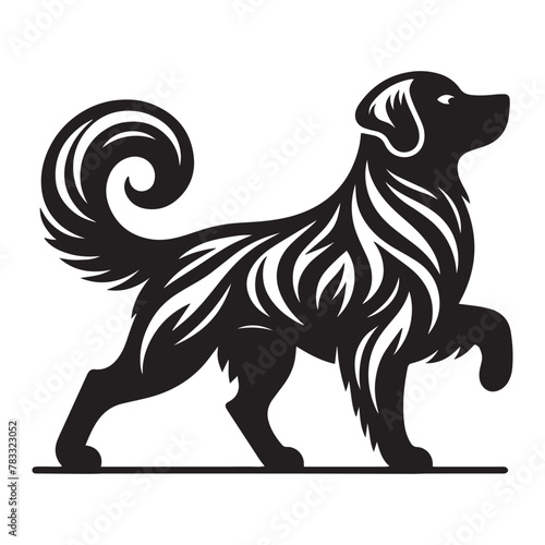 Wallpaper Mural A Dog Silhouette Vector Art Illustration. Black and White Dog with White Background. Torontodigital.ca