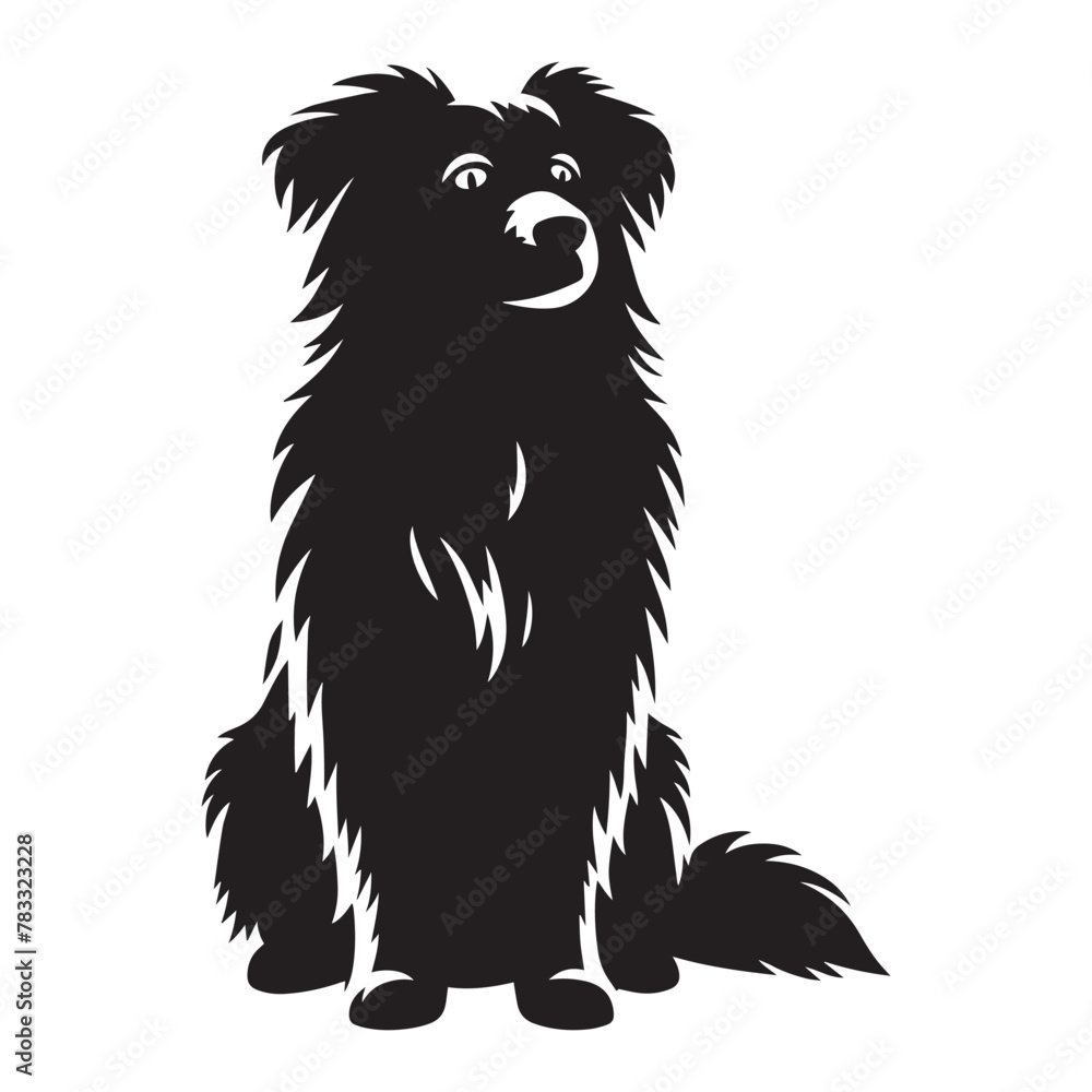 A Dog Silhouette Vector Art Illustration. Black and White Dog with White Background. A Dog Silhouette Vector Art Illustration. Black and White Dog with White Background.