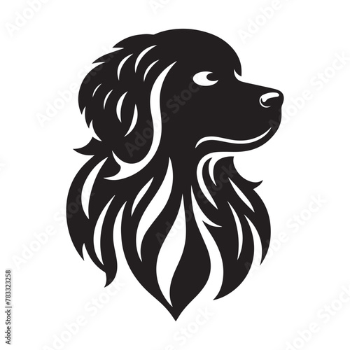 A Dog Silhouette Vector Art Illustration. Black and White Dog with White Background. © Tanvir