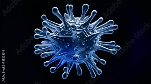 illustration of a new type of virus that will infect the world, 3d render photo