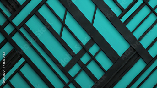 Abstract teal and black geometric pattern