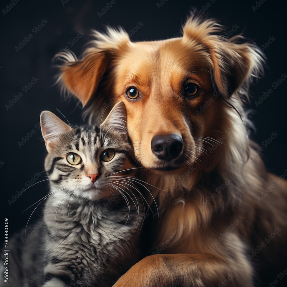 Fototapeta premium Dog and cat