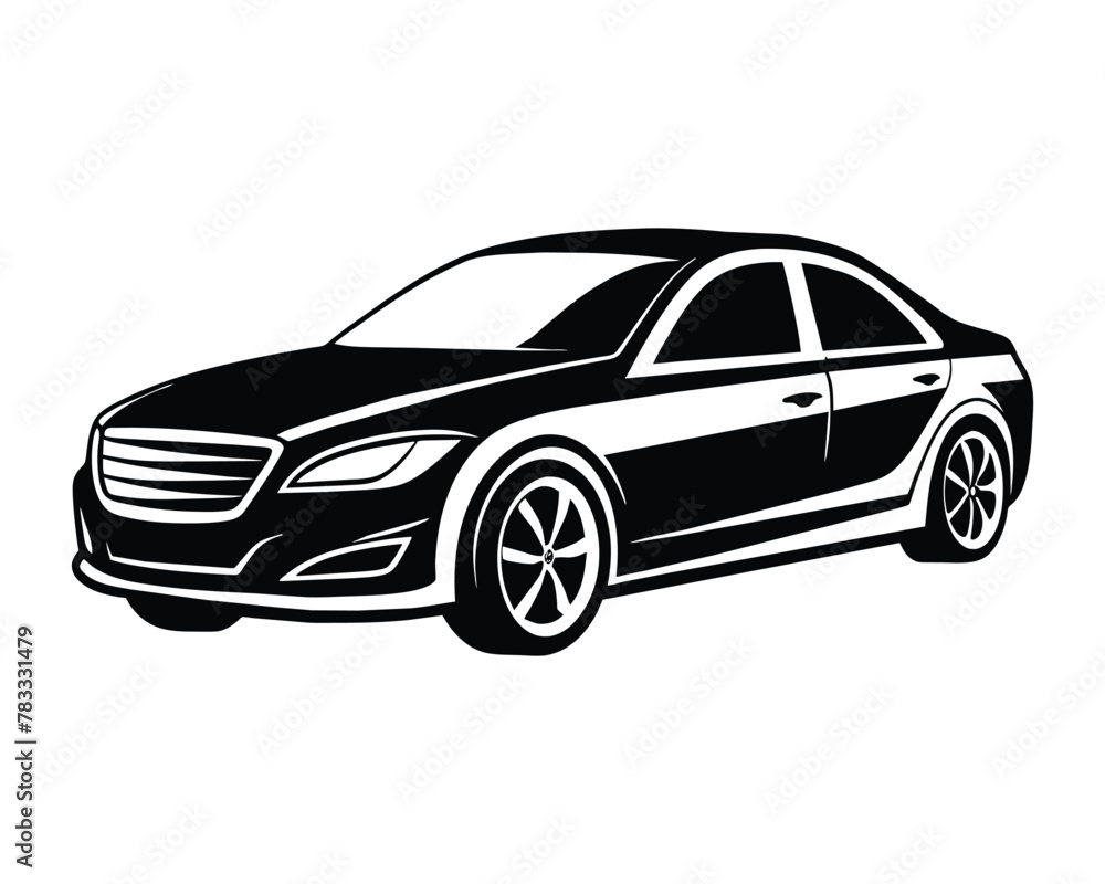 Modern car silhouette vector illustration