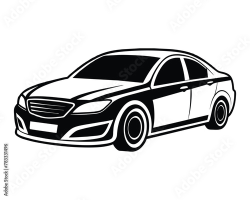 Modern car silhouette vector illustration