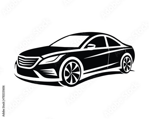 Modern car silhouette vector illustration