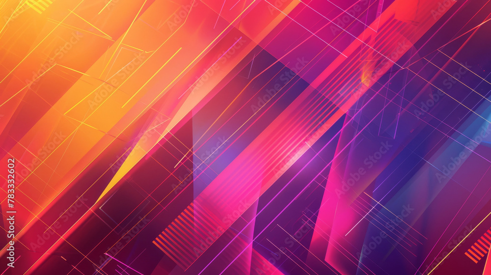 Abstract digital neon background with geometric lines Abstract digital neon background with geometric lines