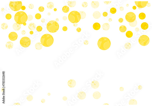手描きの水彩水玉フレーム背景6黄色