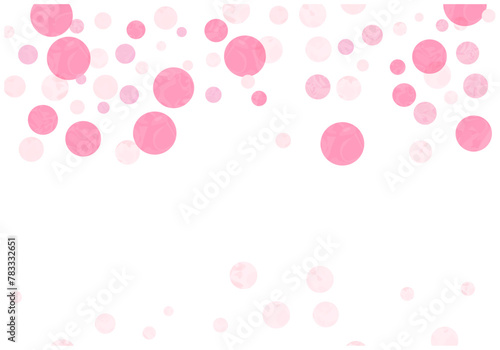 手描きの水彩水玉フレーム背景6桜色