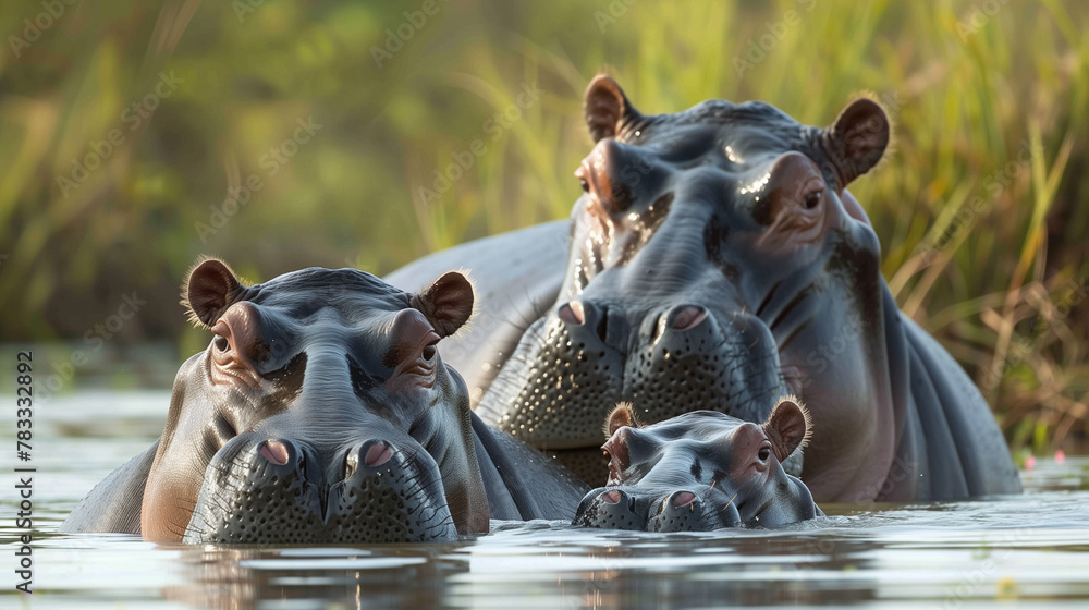 Fototapeta premium hippopotamus in the water