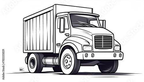 Simple dump truck for a children's coloring book.