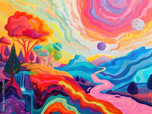 Psychedelic colours landscape © Valentin