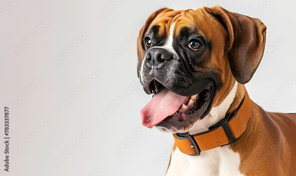 Happy Boxer with Its Tongue Out