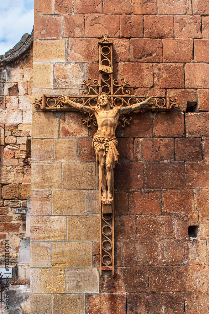 Sculpture of Jesus Christ crucified on his cross