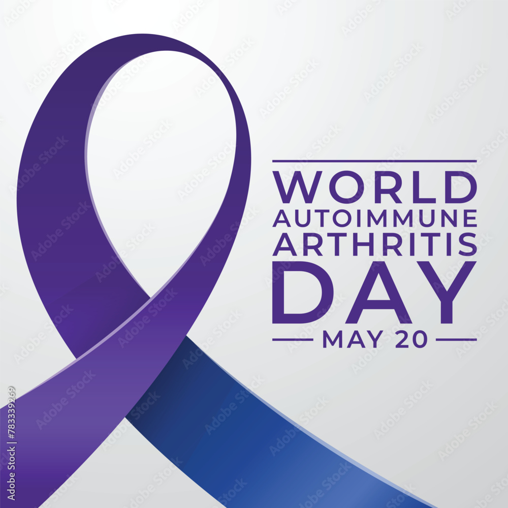 World Autoimmune Autoinflammatory Arthritis Day design template. purple ...