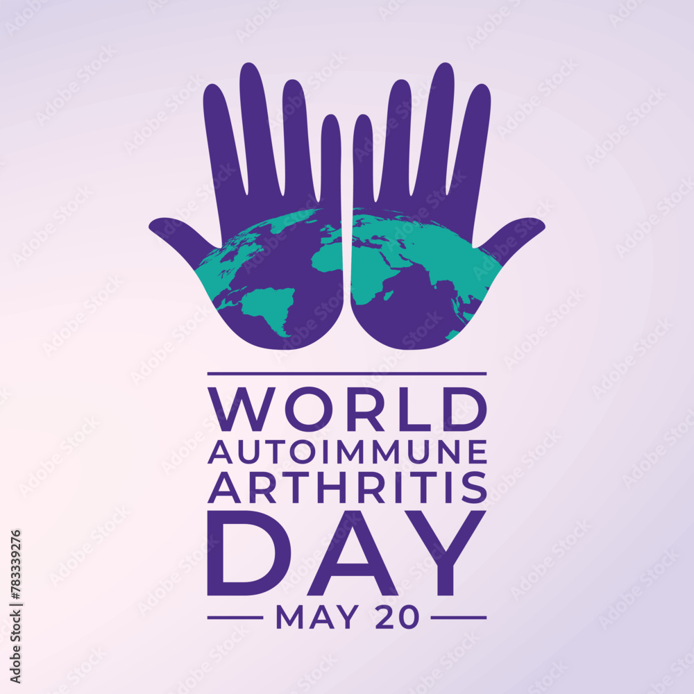 World Autoimmune Autoinflammatory Arthritis Day design template. purple ...